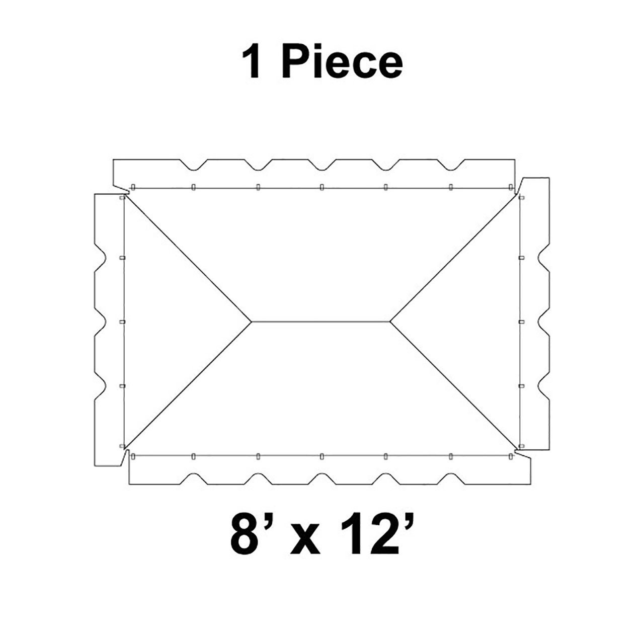 8' x 12' Classic Frame Tent, 1 Piece, 16 oz. Ratchet Top