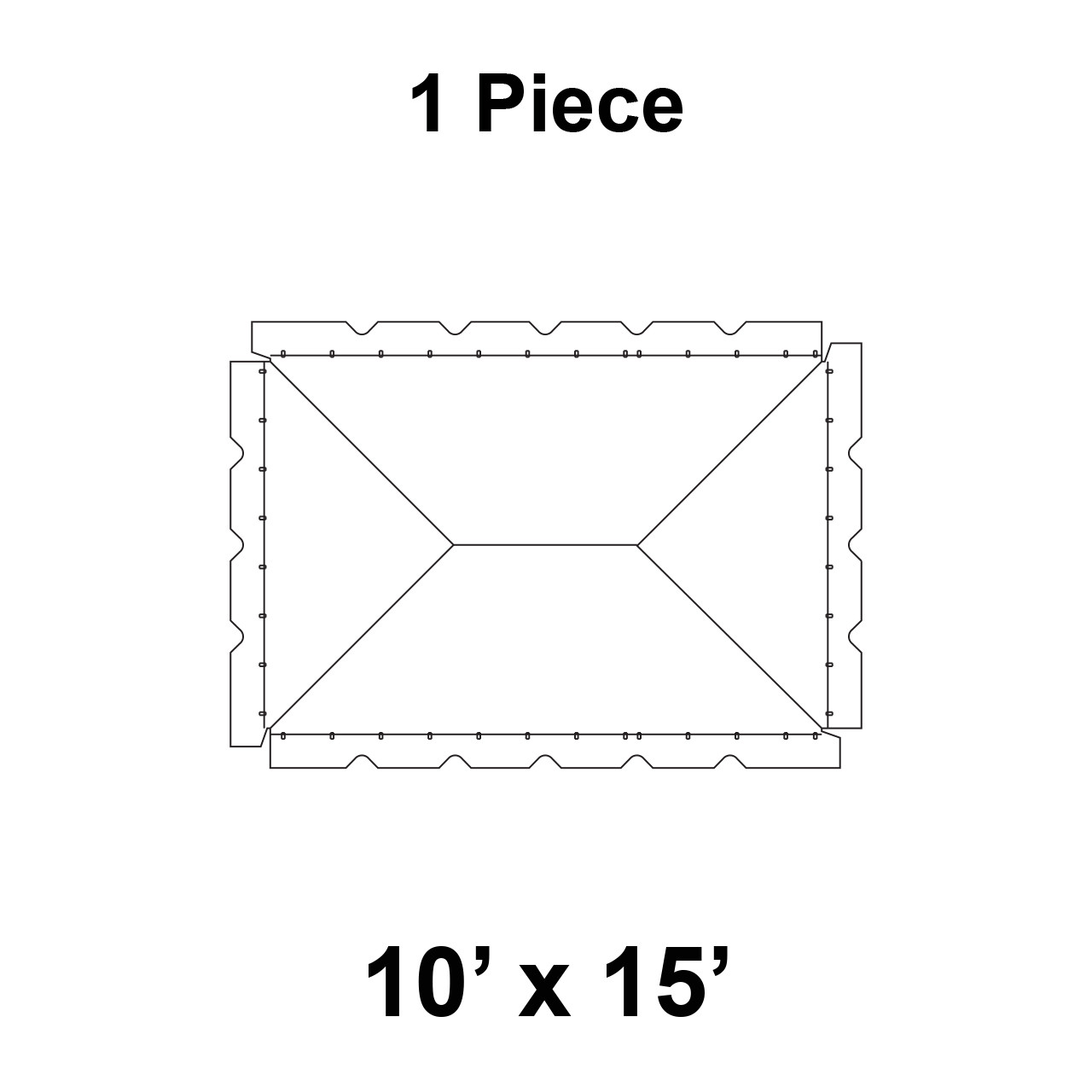10' x 15' Classic Frame Tent, 1 Piece, 16 oz. Ratchet Top Replacement
