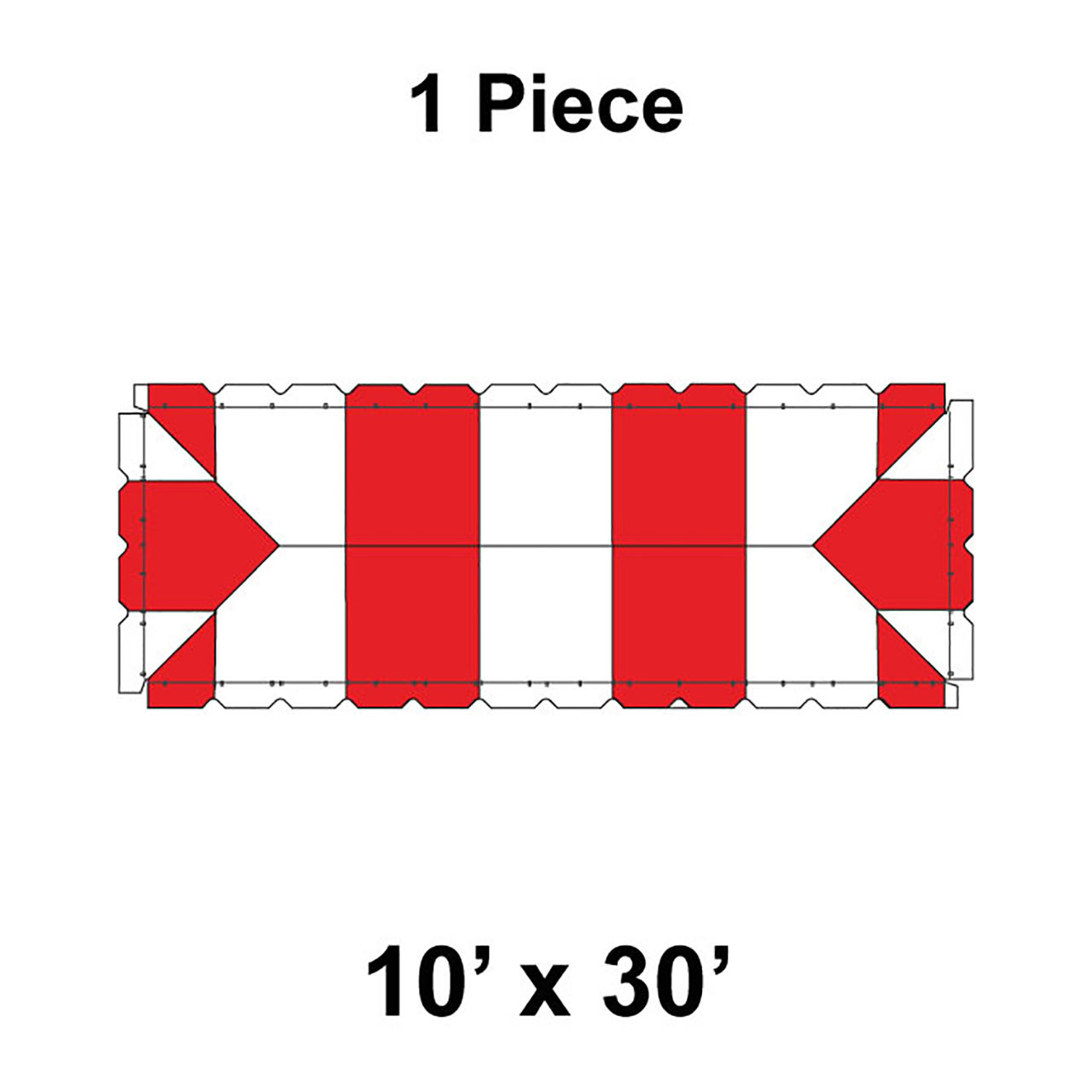 10' x 30' Classic Frame Tent, 1 Piece, 16 oz. Ratchet Top Replacement