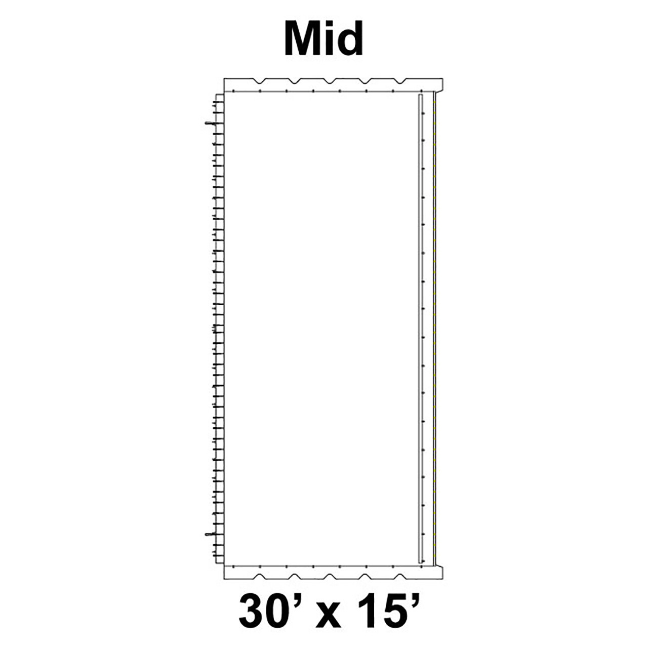 30' x 15' Classic Pole Tent Mid, 16 oz. Ratchet Top, Solid White