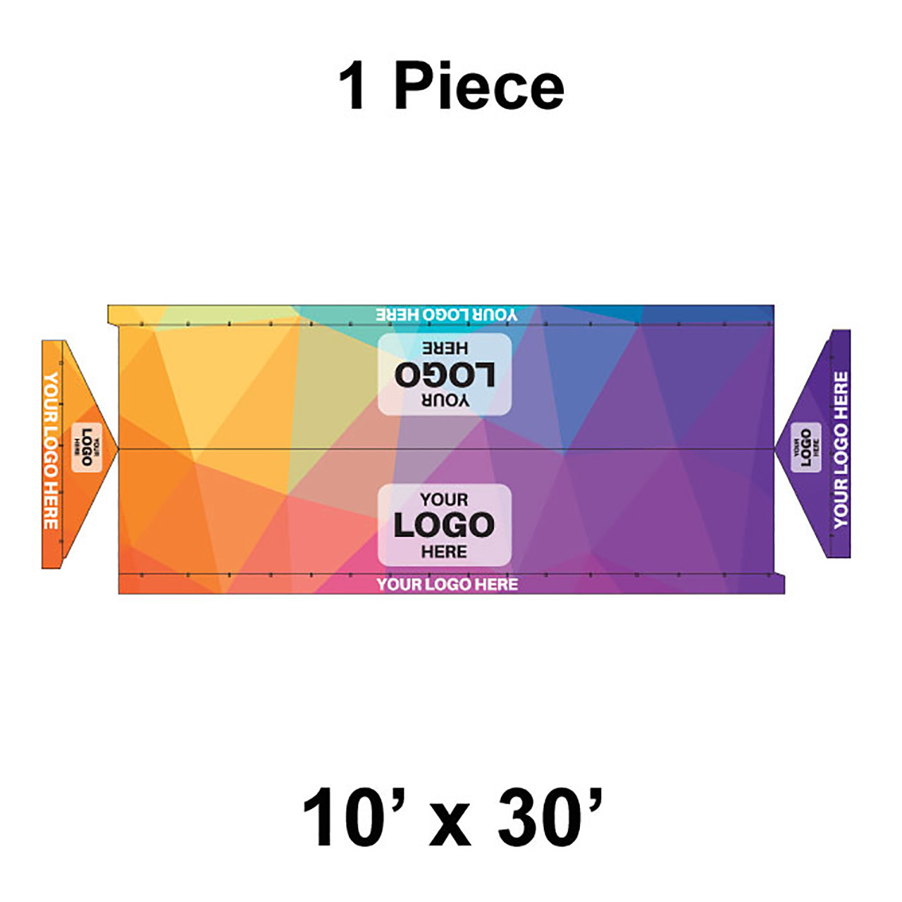 10' x 30' Gable Frame Tent, 1 Piece, 16 oz. Ratchet Top, Full Digital Print
