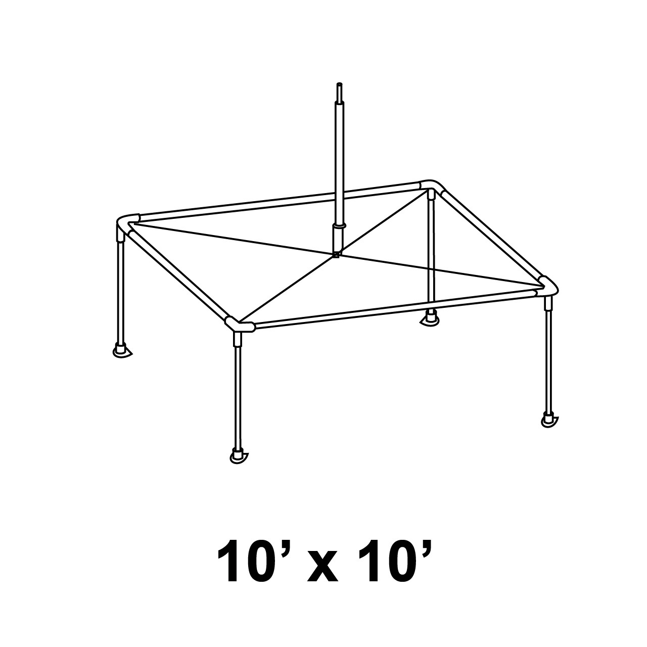 10' x 10' Pinnacle High Peak Pole and Fitting Kit