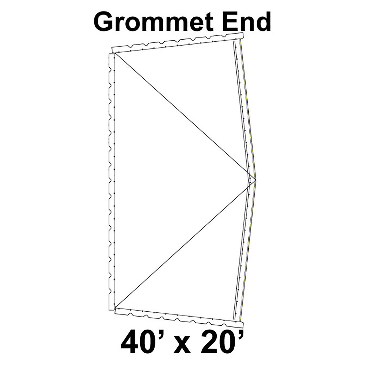40' x 20' Classic Frame Tent Top, Grommet End