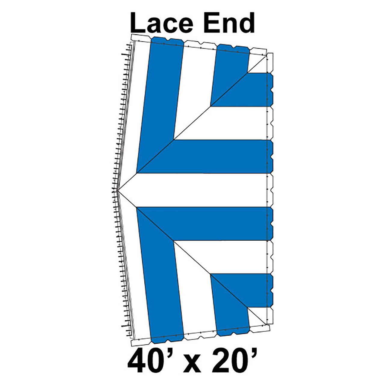 40' x 20' Classic Frame Tent Top, Lace End