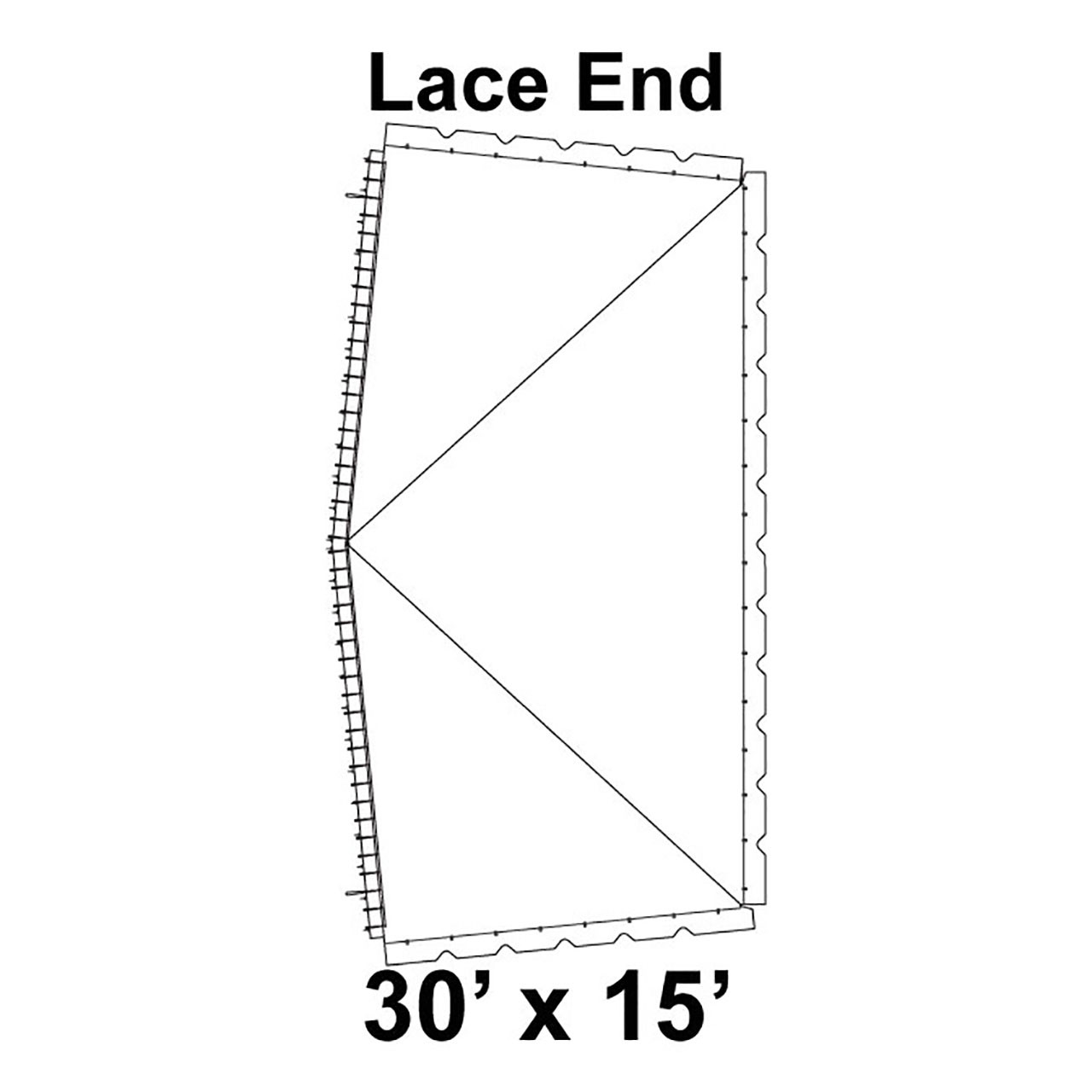 30' x 15' Classic Frame Tent Top, Lace End