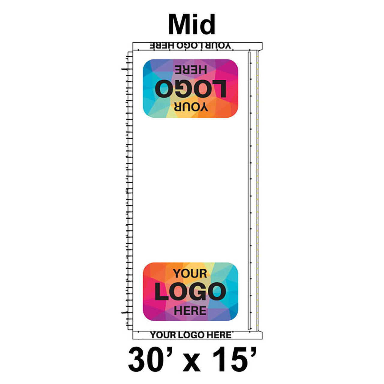 30' x 15' Classic Frame Tent Top, Mid Section