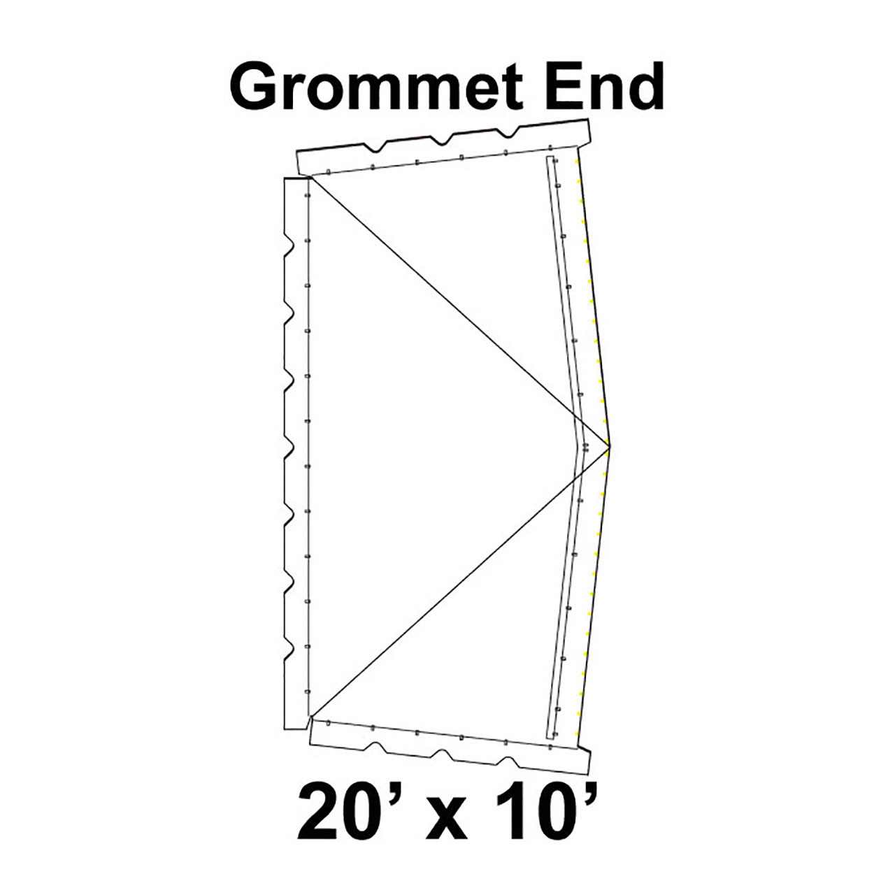 20' x 10' Classic Frame Tent Top, Grommet End