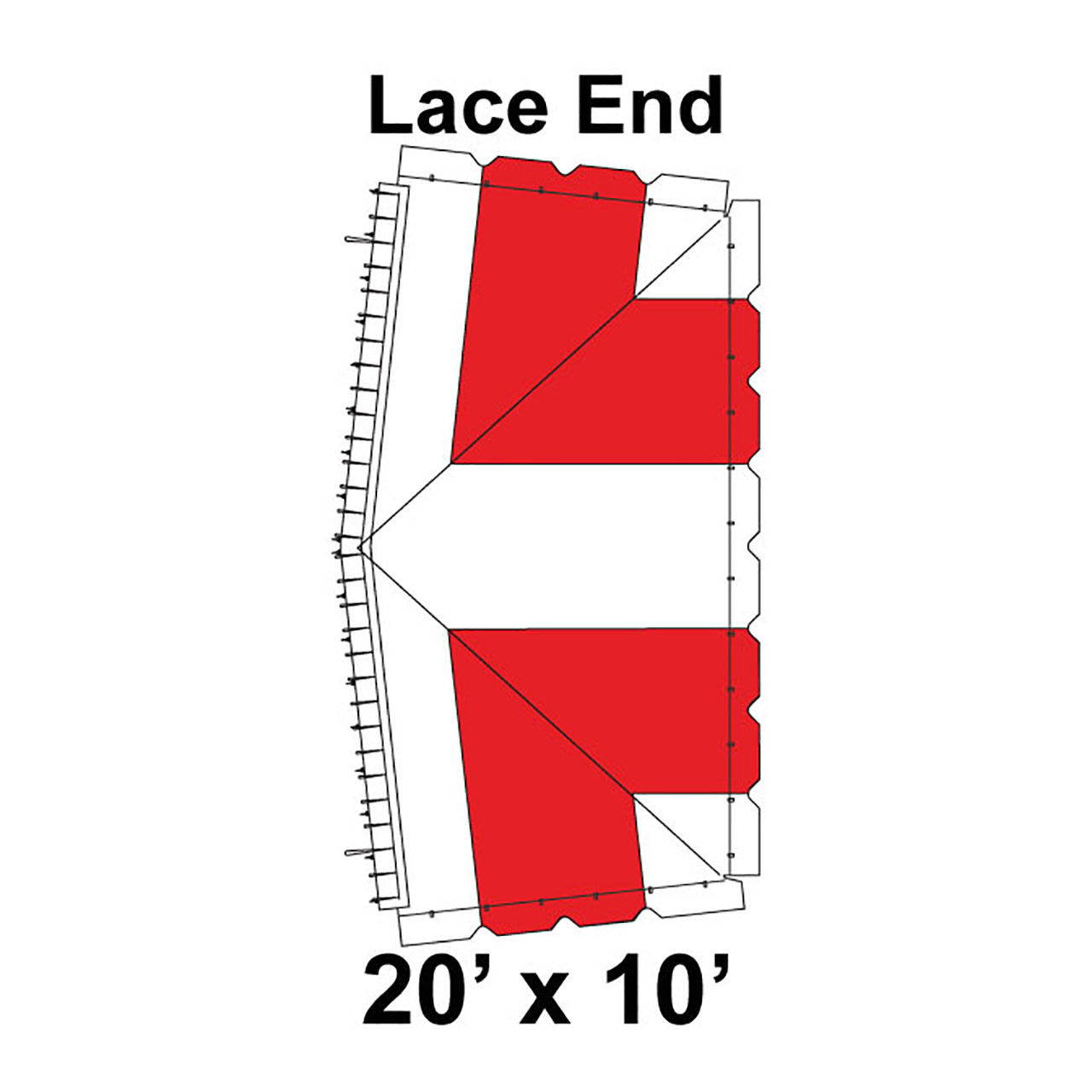 20' x 10' Classic Frame Tent Top, Lace End