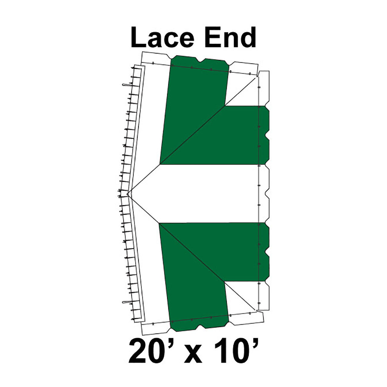 20' x 10' Classic Frame Tent Top, Lace End