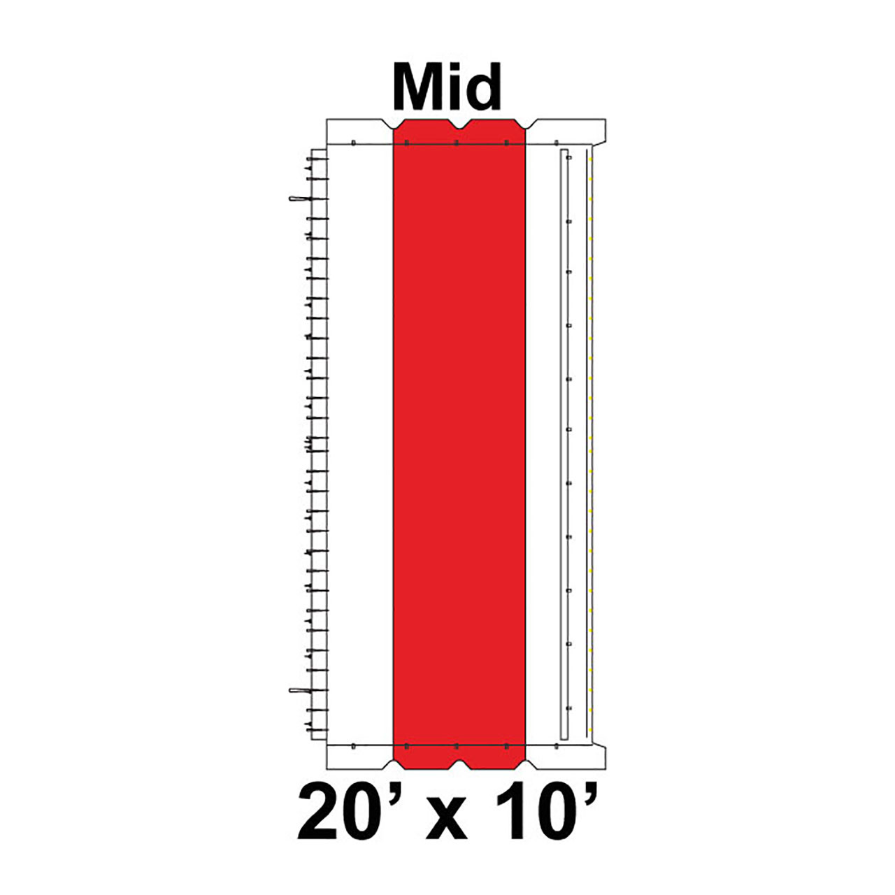 20' x 10' Classic Frame Tent Top, Mid Section