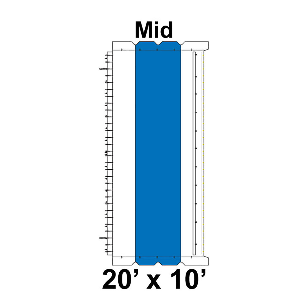 20' x 10' Classic Frame Tent Top, Mid Section