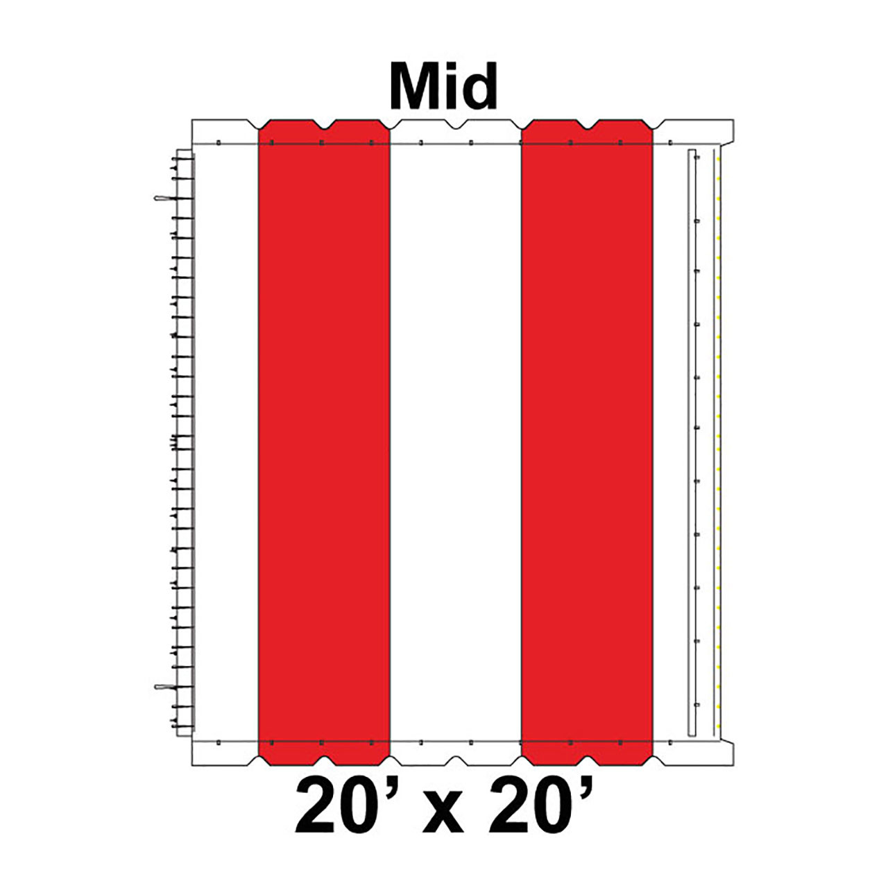 20' x 20' Classic Frame Tent Top, Mid Section