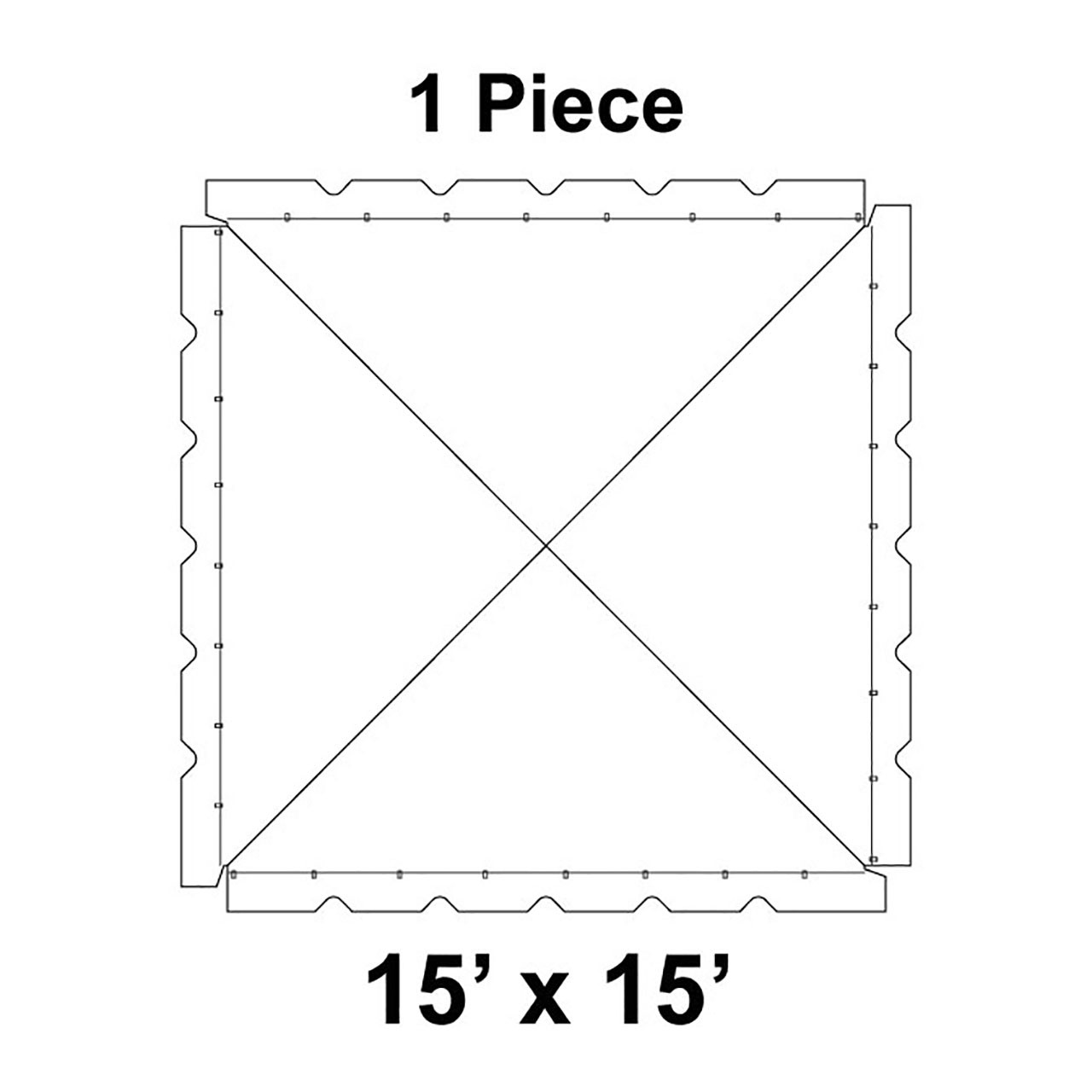 15' x 15' Classic Frame Tent, 1 Piece, 16 oz. Ratchet Top