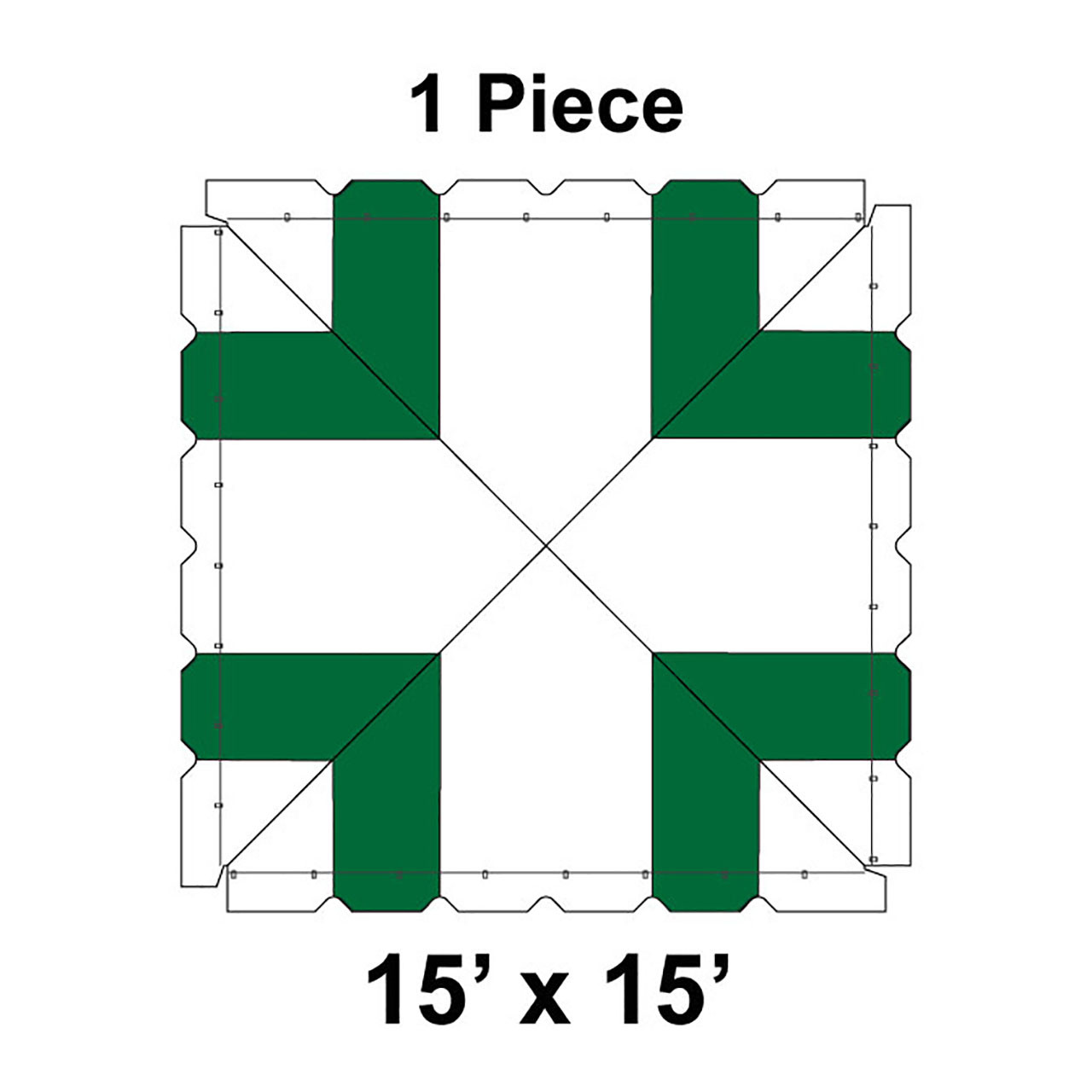 15' x 15' Classic Frame Tent, 1 Piece, 16 oz. Ratchet Top