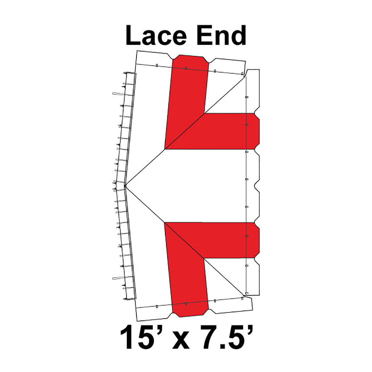 15' x 7.5' Classic Frame Tent Top, Lace End