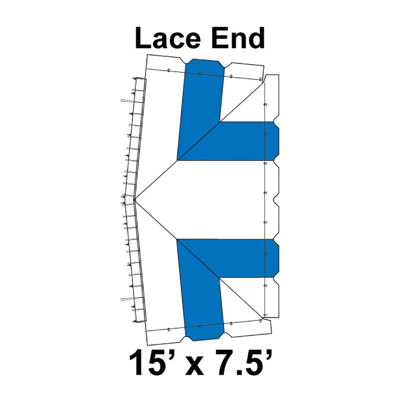 15' x 7.5' Classic Frame Tent Top, Lace End