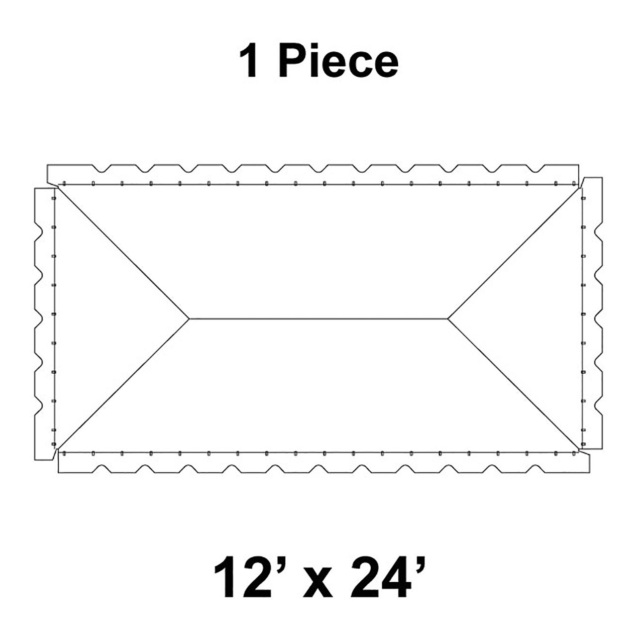 12' x 24' Classic Frame Tent, 1 Piece, 16 oz. Ratchet Top Replacement