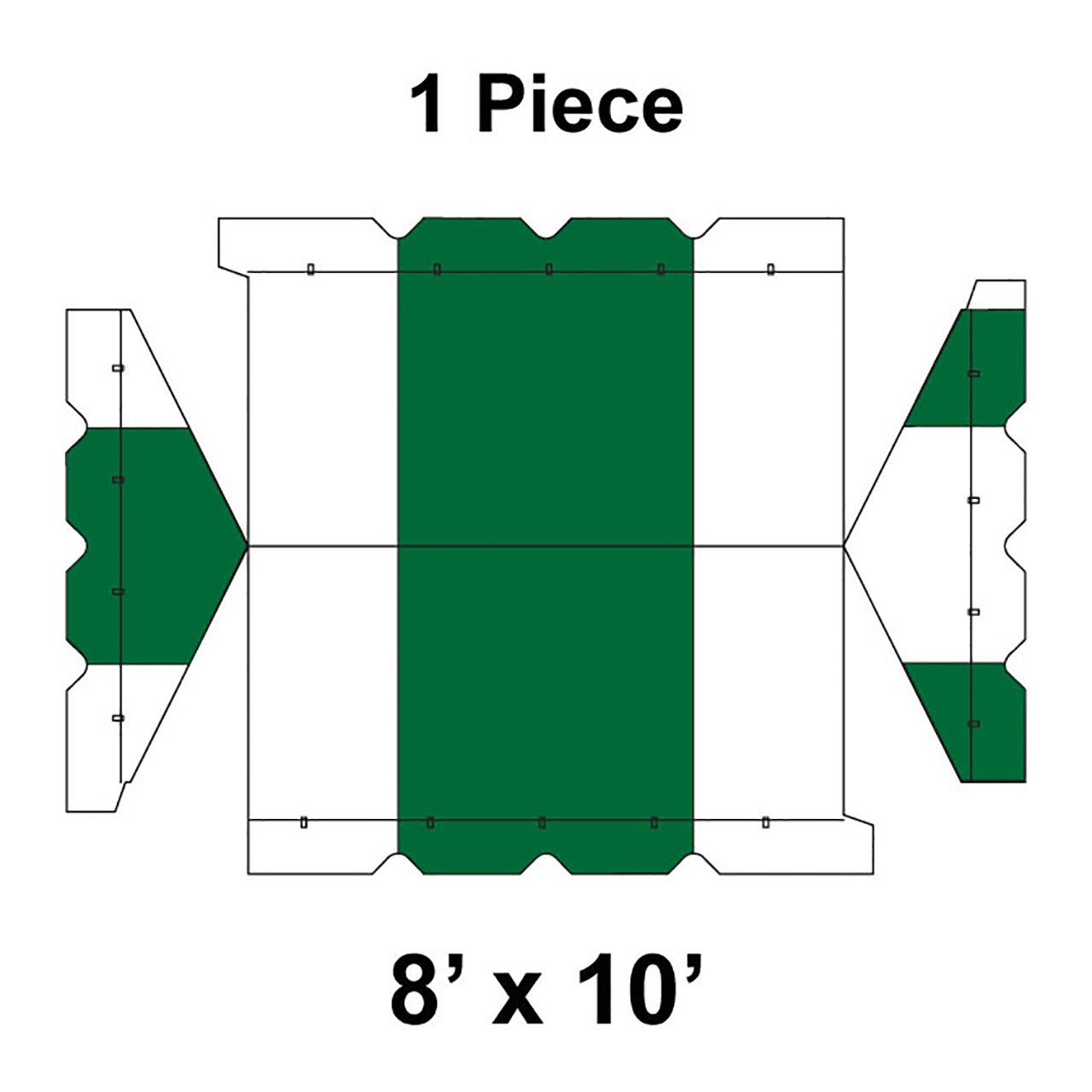 8' x 10' Gable Frame Tent, 1 Piece, 16 oz. Ratchet Top Replacement