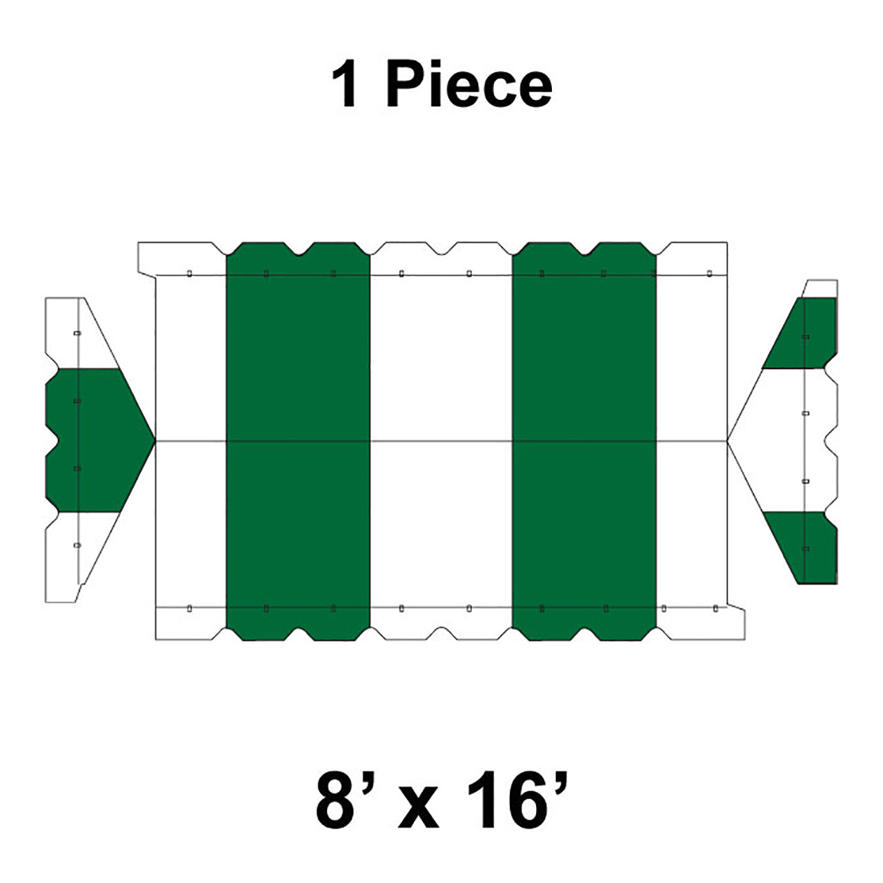 8' x 16' Gable Frame Tent, 1 Piece, 16 oz. Ratchet Top Replacement