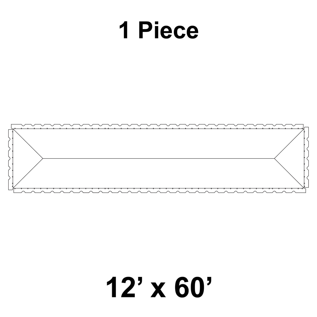 12' x 60' Classic Frame Tent, 1 Piece, 16 oz. Ratchet Top Replacement