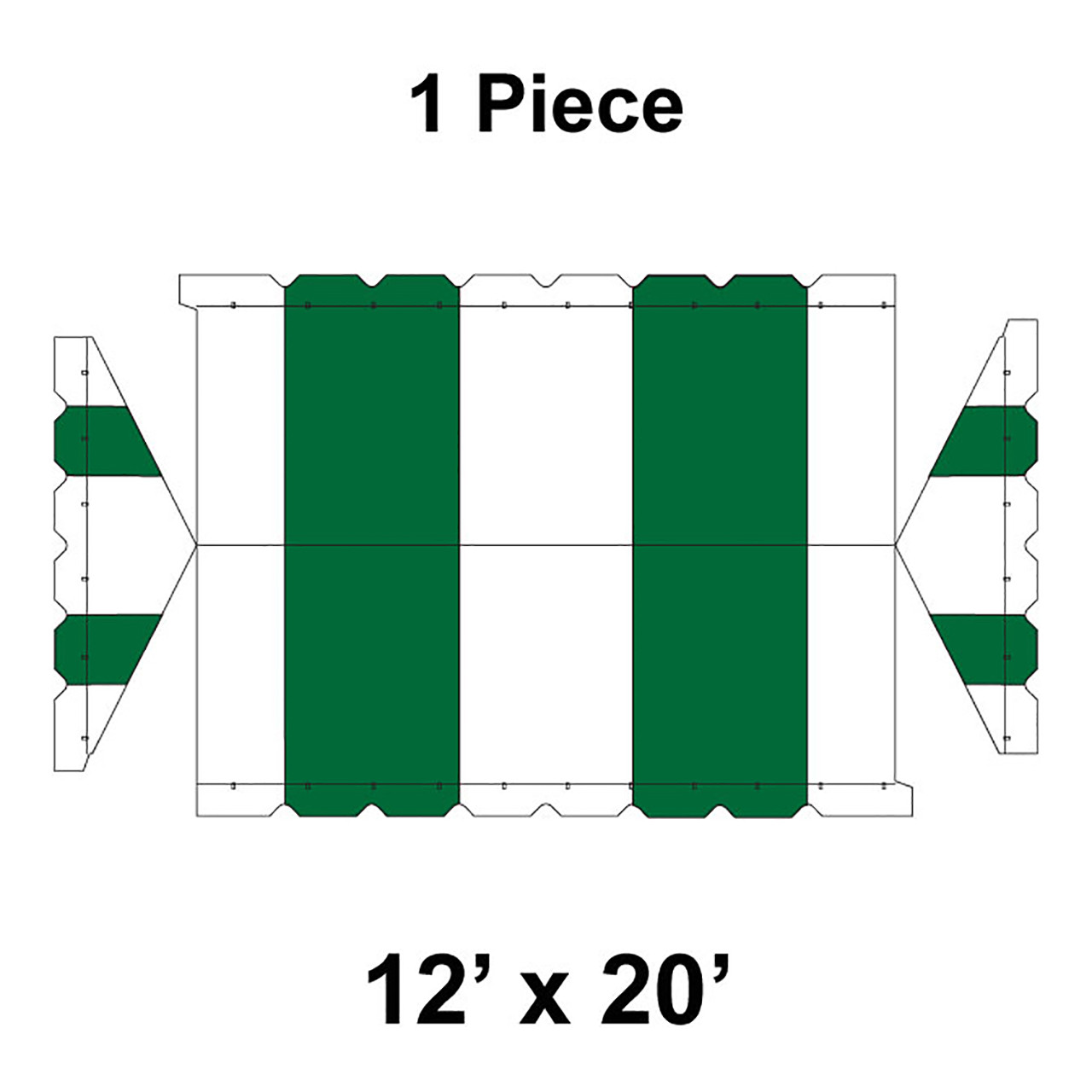 12' x 20' Classic Gable Frame Tent, 1 Piece, 16 oz. Ratchet Top Replacement