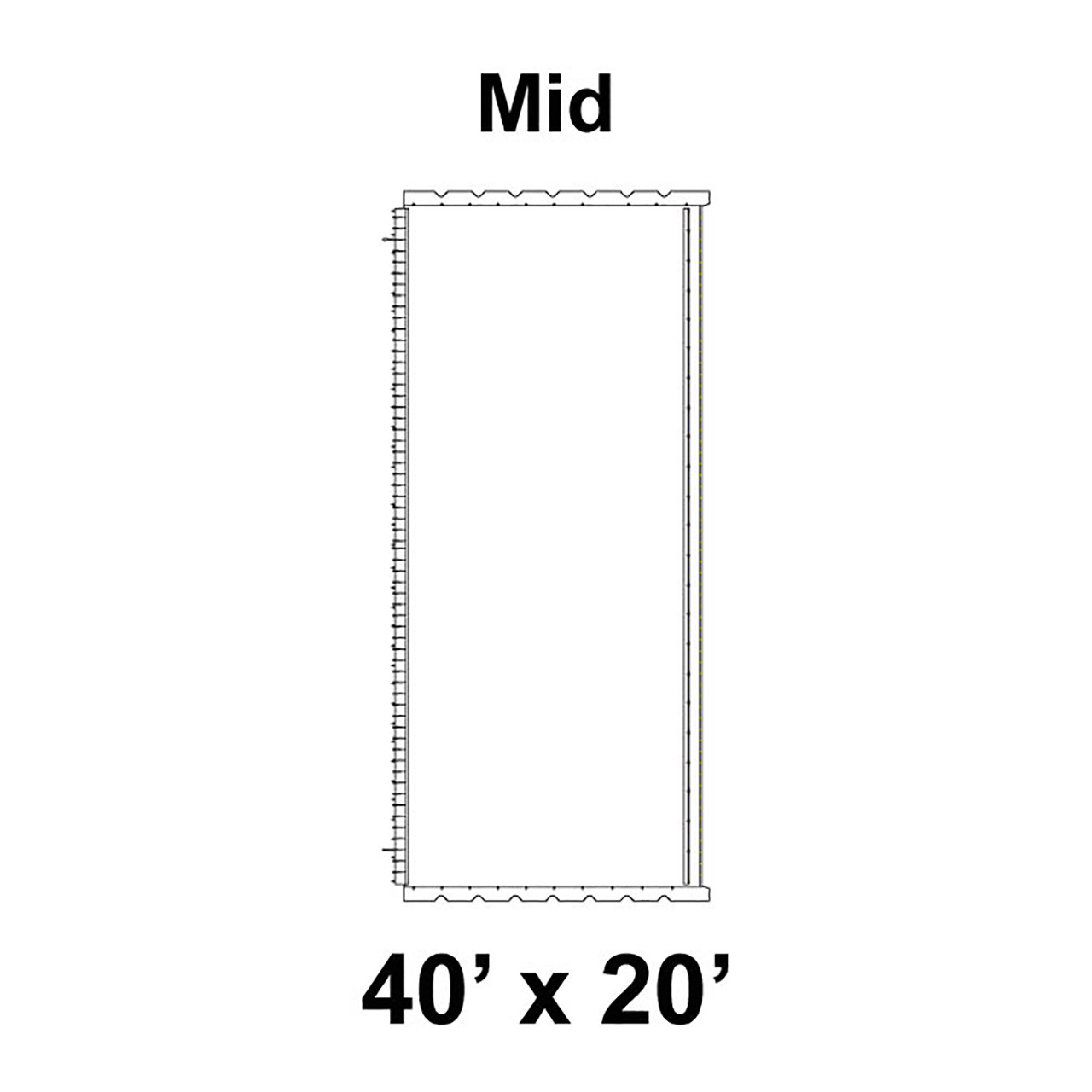 40' x 20' Classic Gable Frame Tent Top, Mid Section