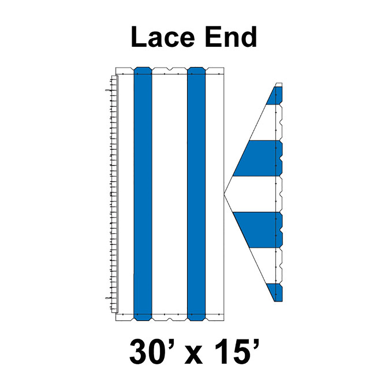 30' x 15' Classic Gable Frame Tent Top, Lace End