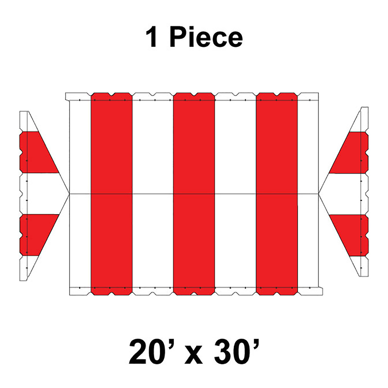 20' x 30' Classic Gable Frame Tent, 1 Piece, 16 oz. Ratchet Top