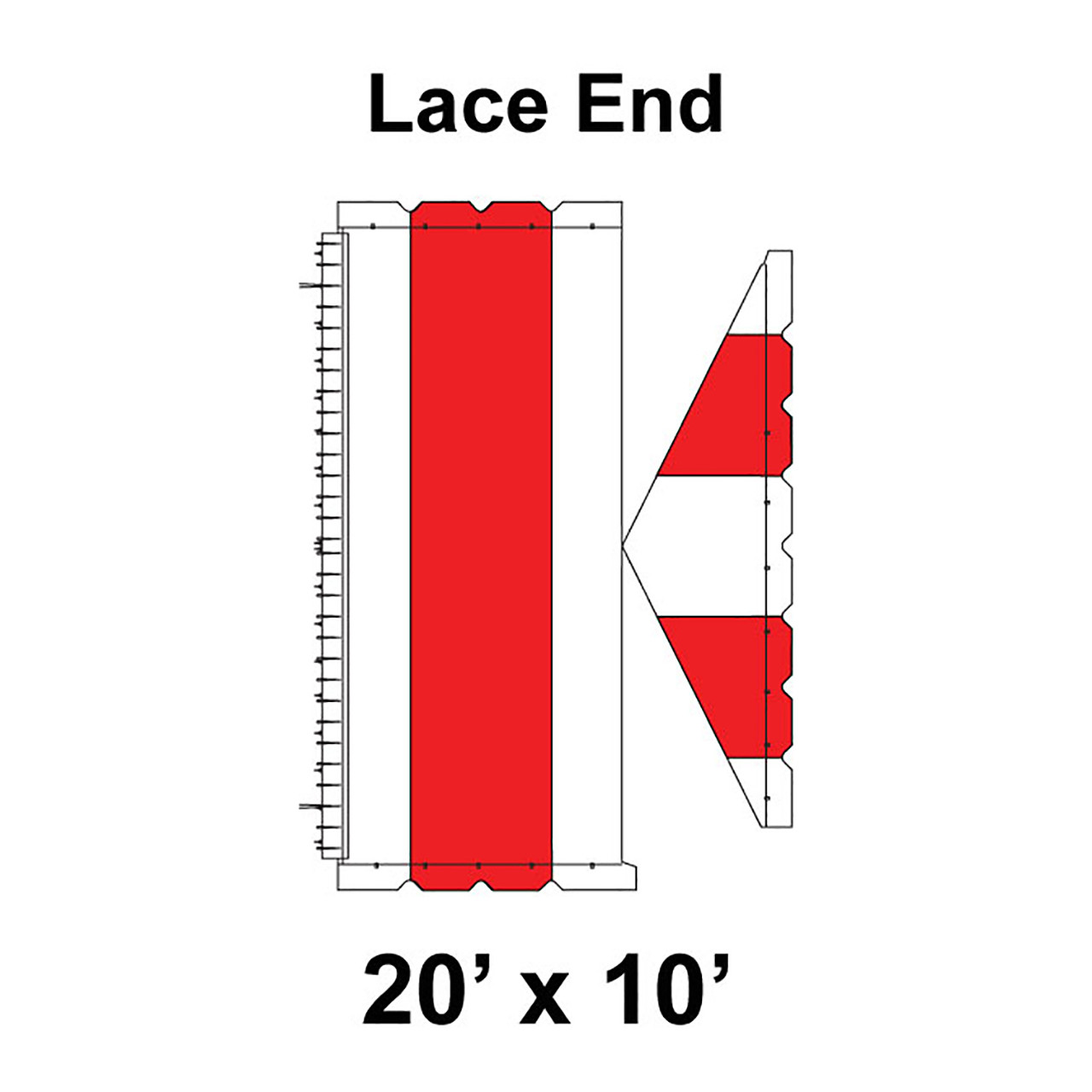 20' x 10' Classic Gable Frame Tent Top, Lace End