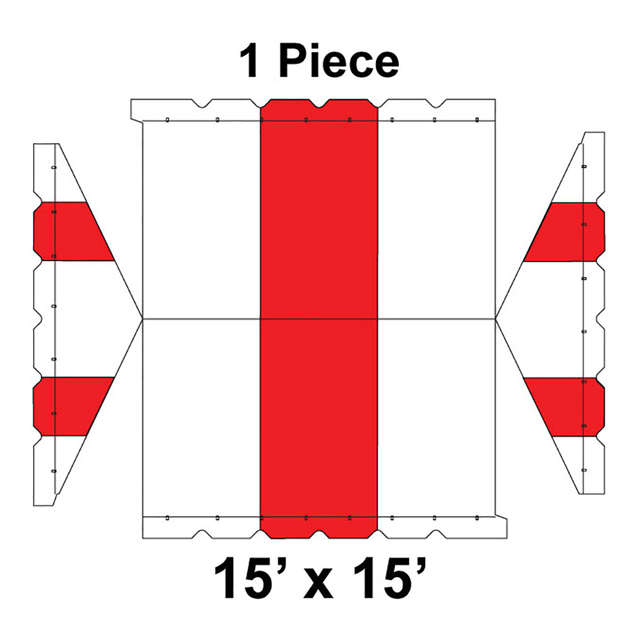 15' x 15' Classic Gable Frame Tent, 1 Piece, 16 oz. Ratchet Top