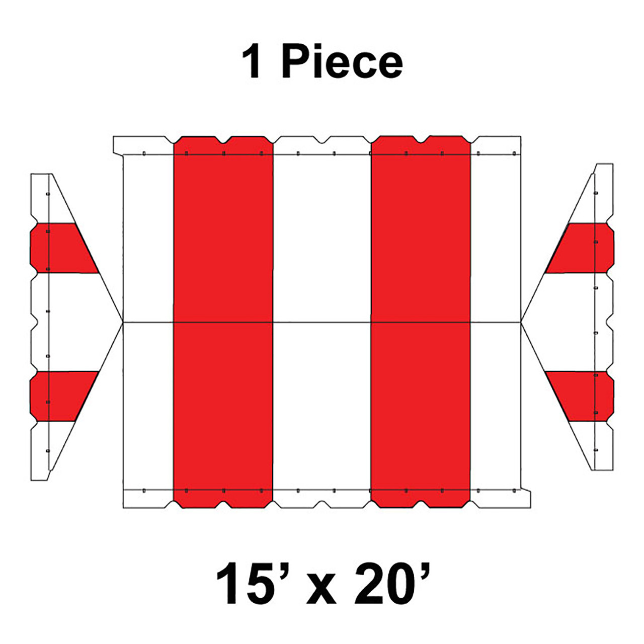 15' x 20' Classic Gable Frame Tent, 1 Piece, 16 oz. Ratchet Top