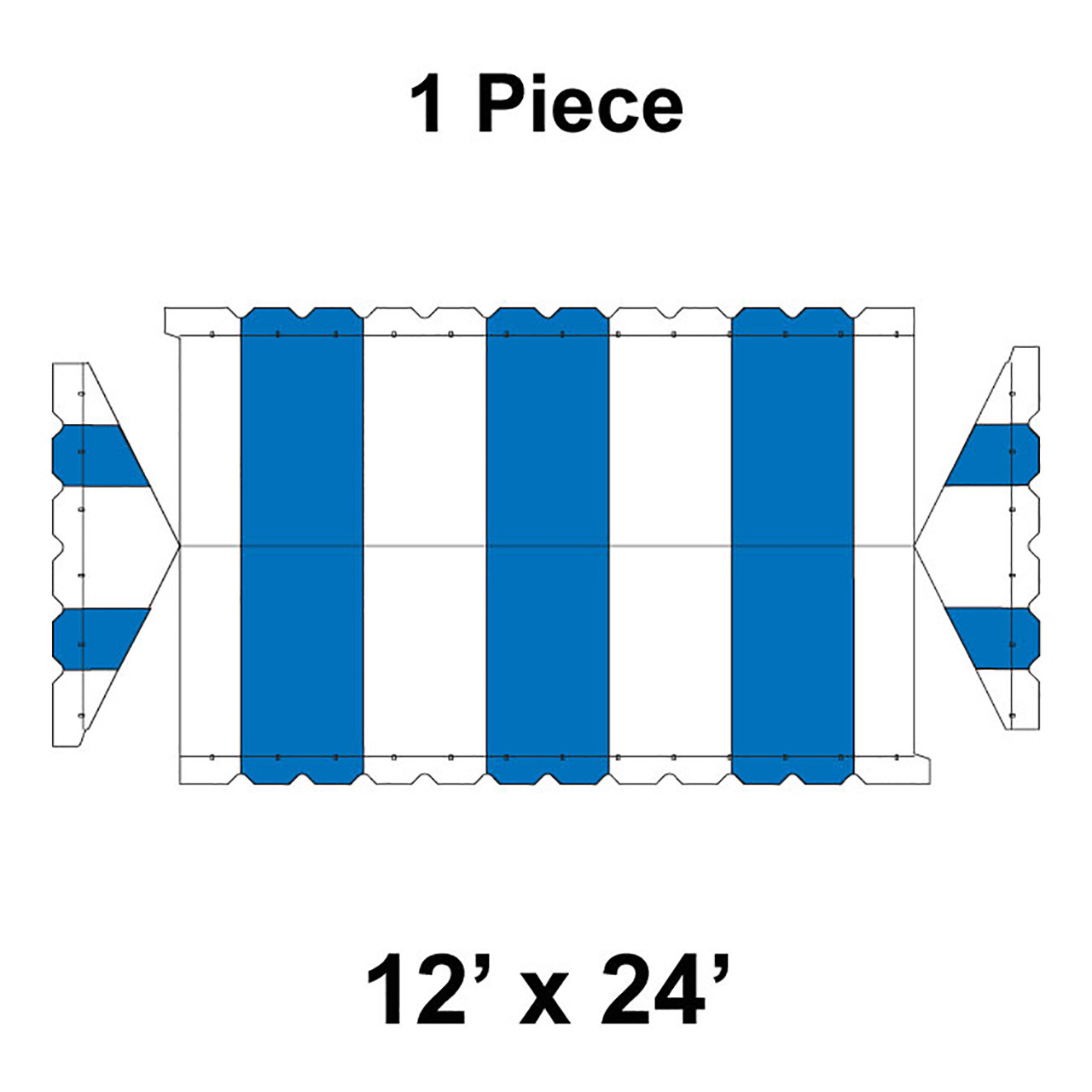 12' x 24' Classic Gable Frame Tent, 1 Piece, 16 oz. Ratchet Top Replacement