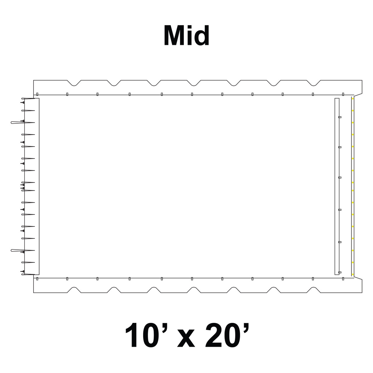 10' x 20' Classic Gable Frame Tent Top, Mid Section
