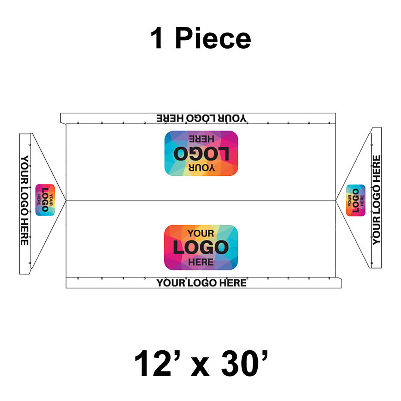 12' x 30' Classic Gable Frame Tent, 1 Piece, 16 oz. Ratchet Top Replacement