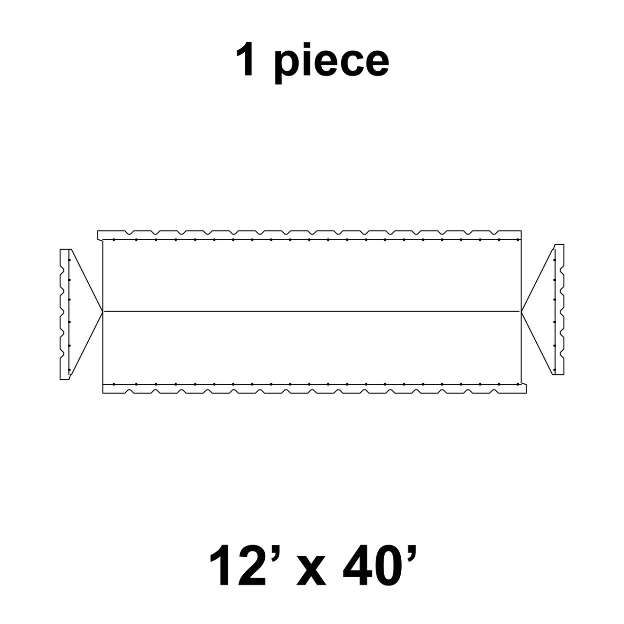 12' x 40' Classic Gable Frame Tent, 1 Piece, 16 oz. Ratchet Top Replacement