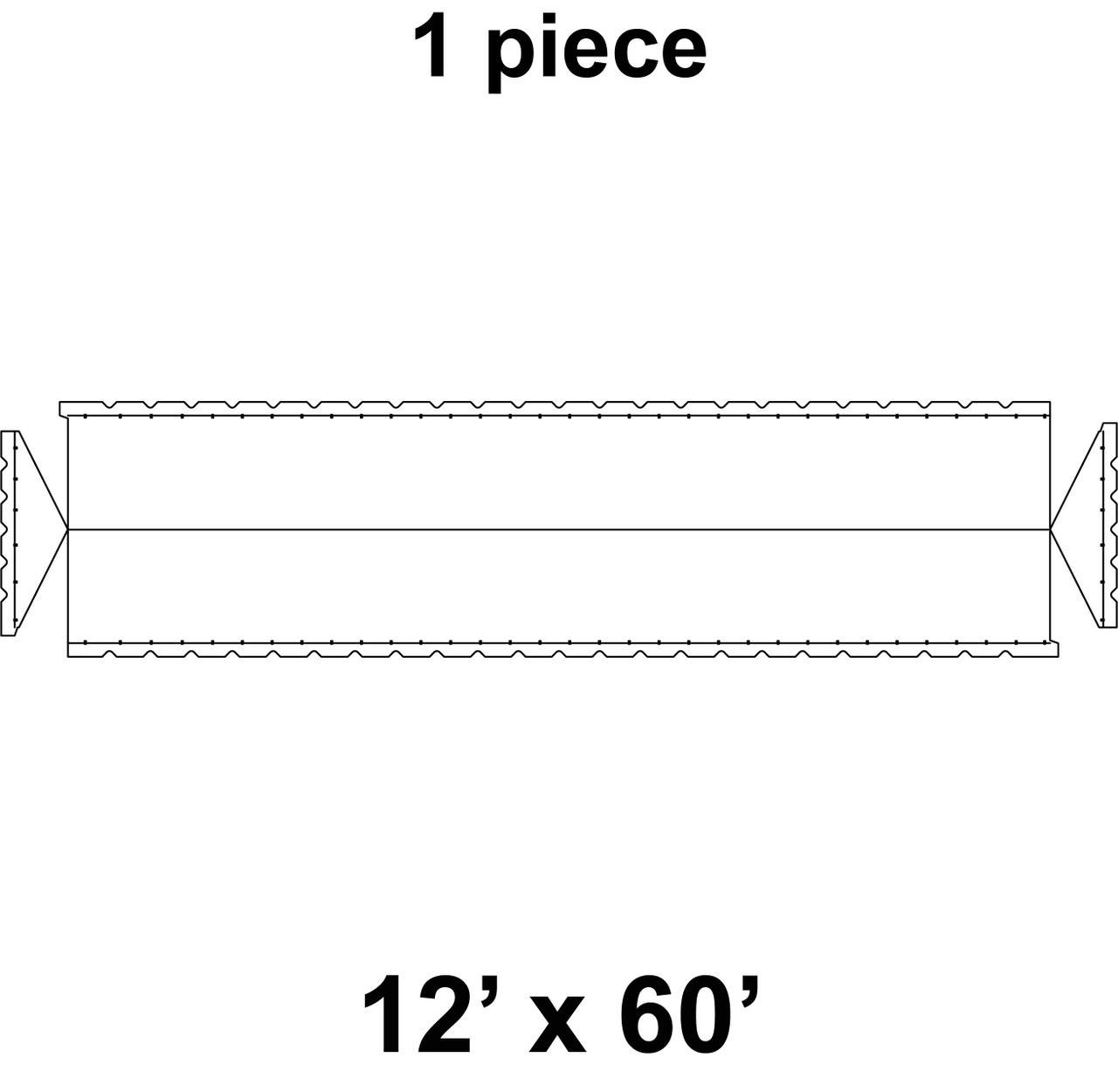 12' x 60' Classic Gable Frame Tent, 1 Piece, 16 oz. Ratchet Top Replacement