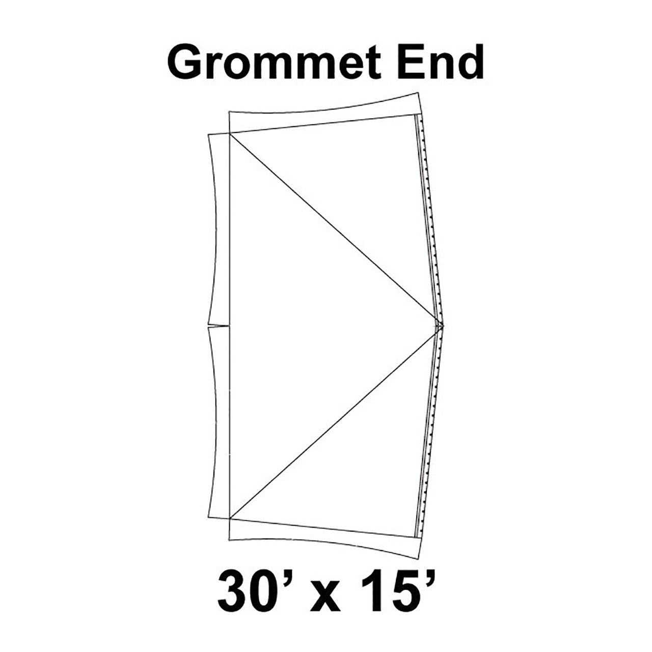 30' x 15' Master Frame Tent Top, Grommet End