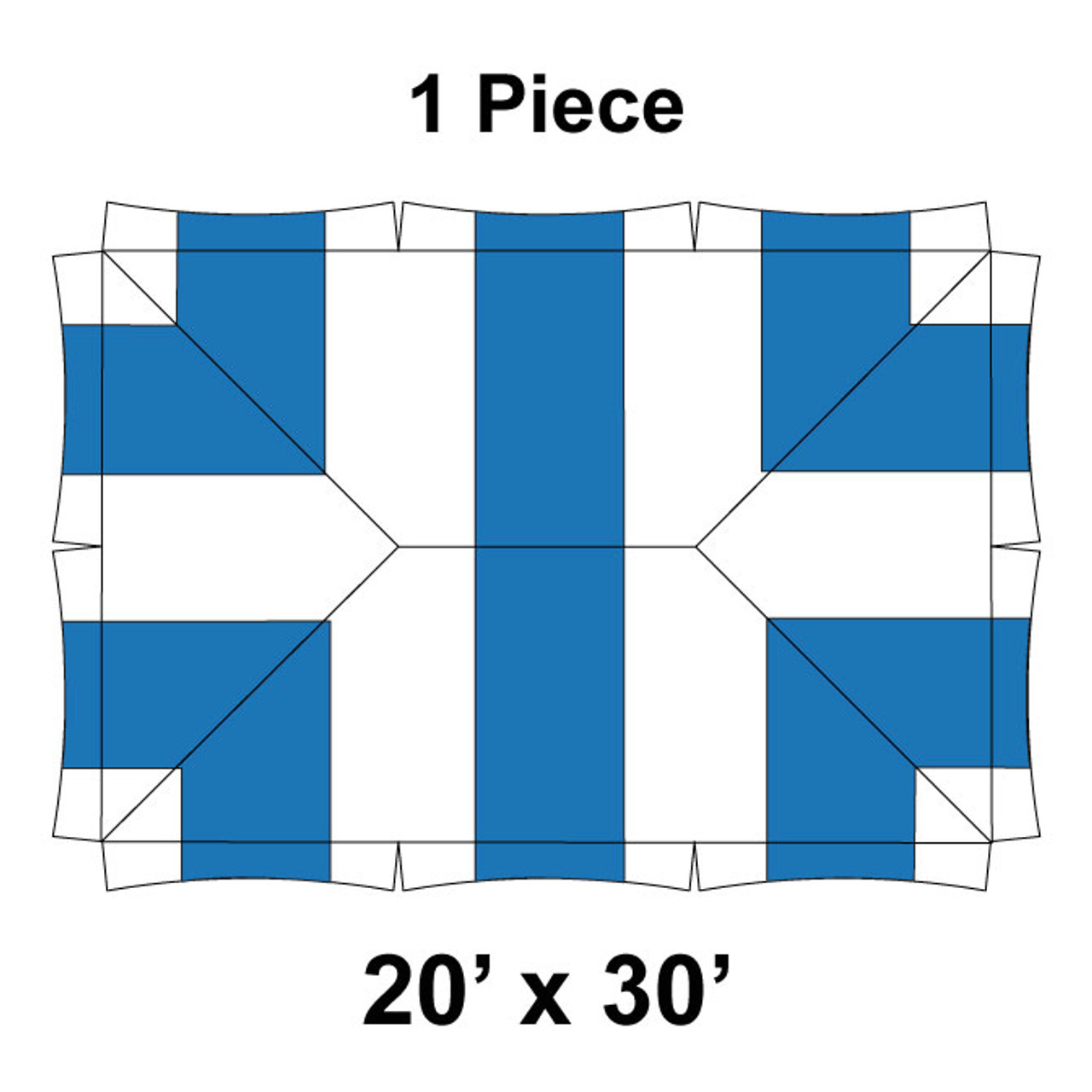 20' x 30' Master Frame Tent, 1 Piece, 16 oz. Ratchet Top