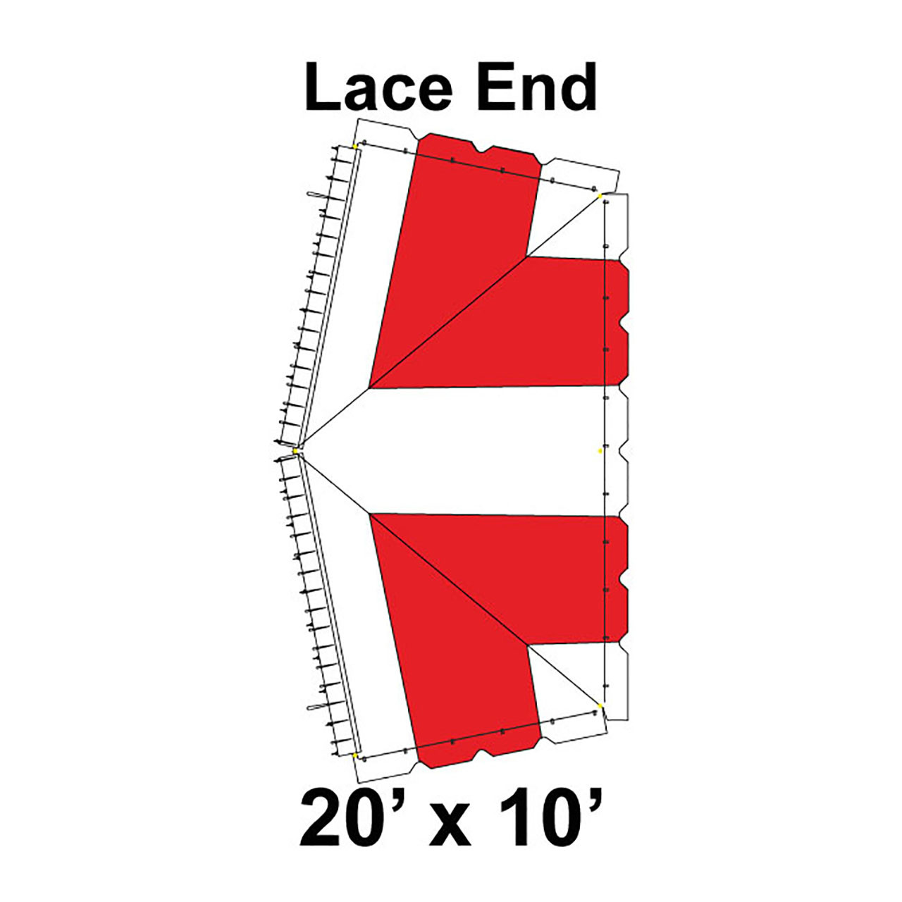 20' x 10' Classic Pole Tent Top, Lace End
