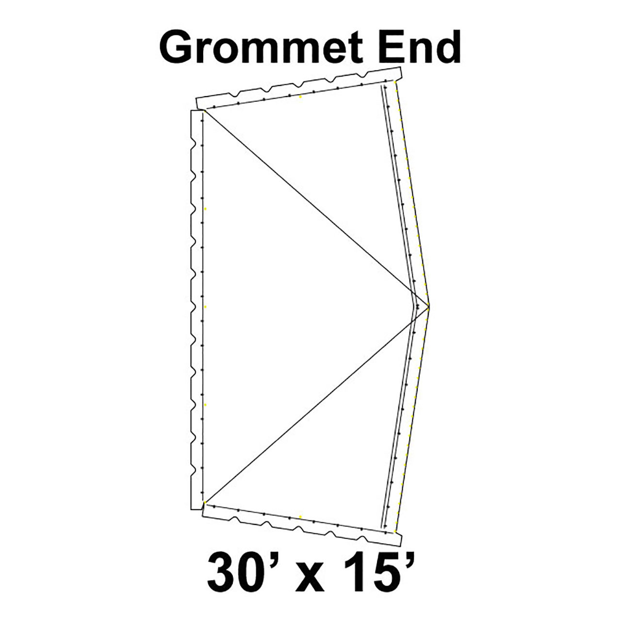 30' x 15' Classic Pole Tent Top, Grommet End