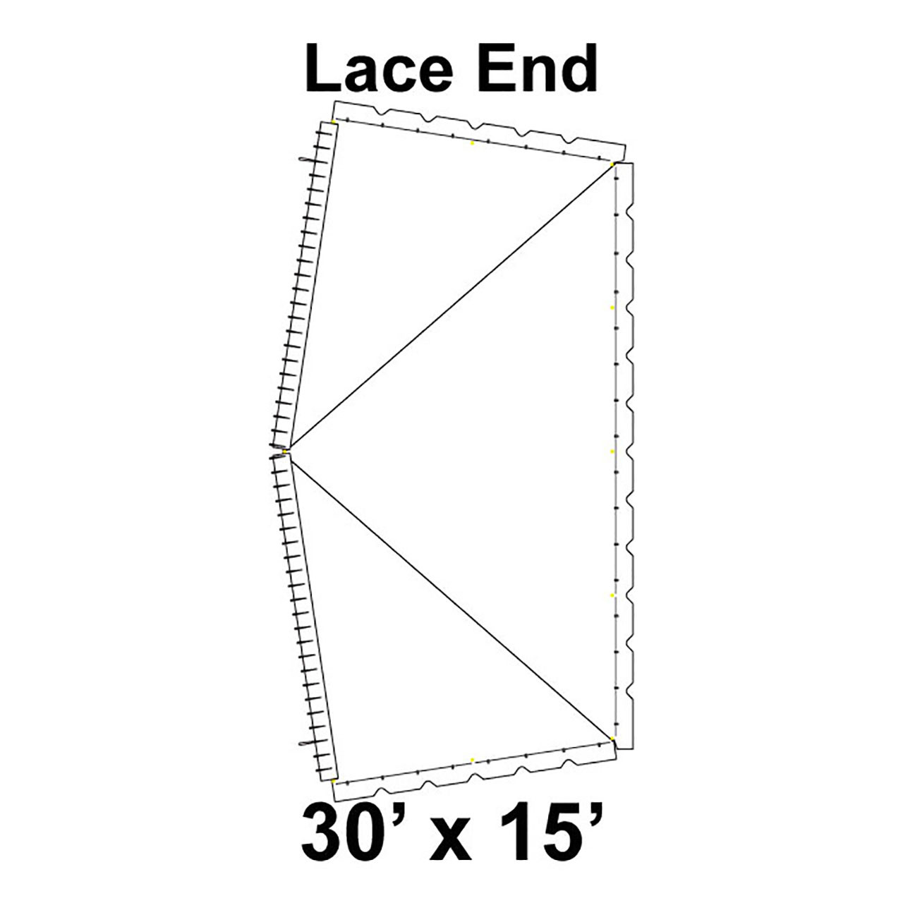 30' x 15' Classic Pole Tent Top, Lace End