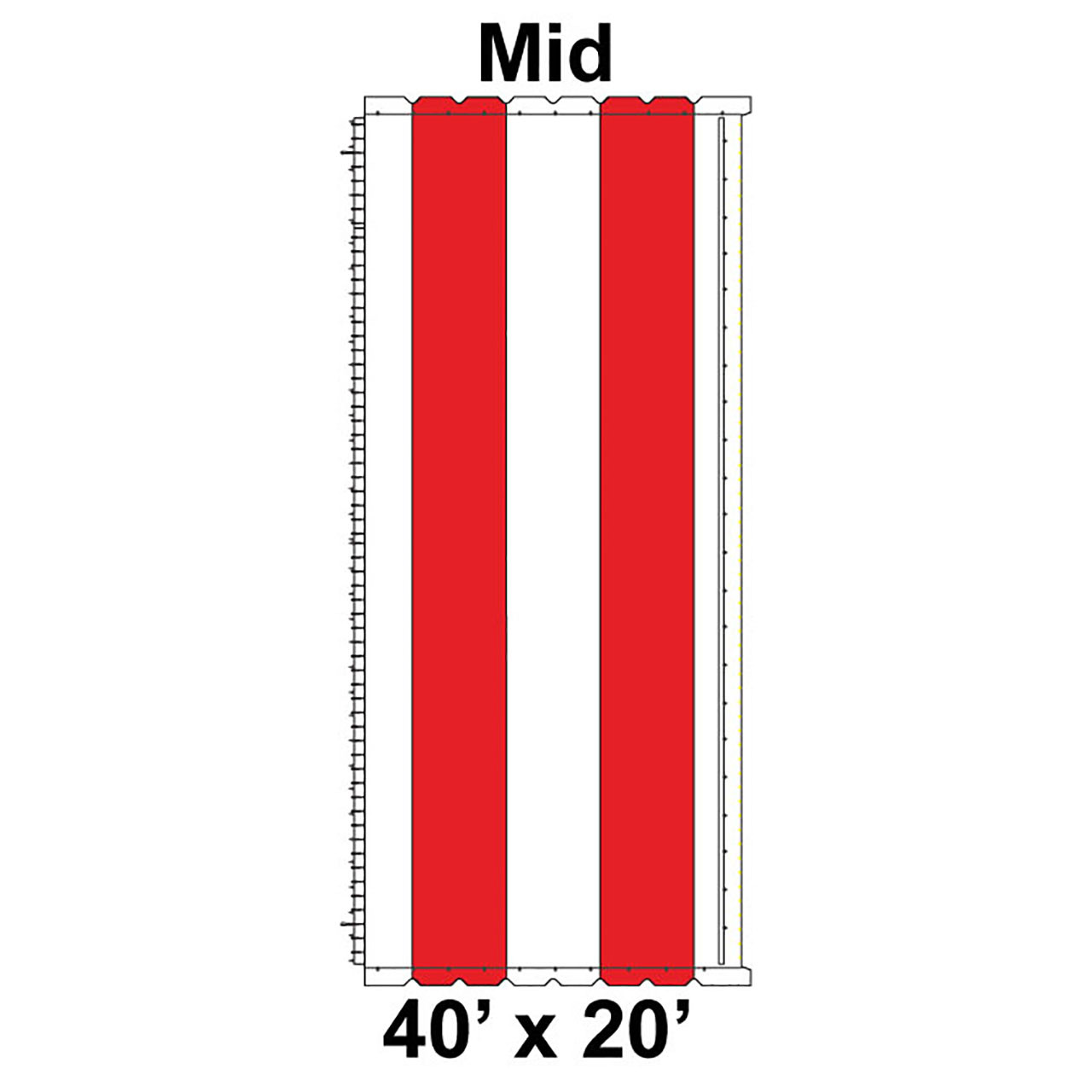 40' x 20' Classic Pole Tent Top, Mid Section