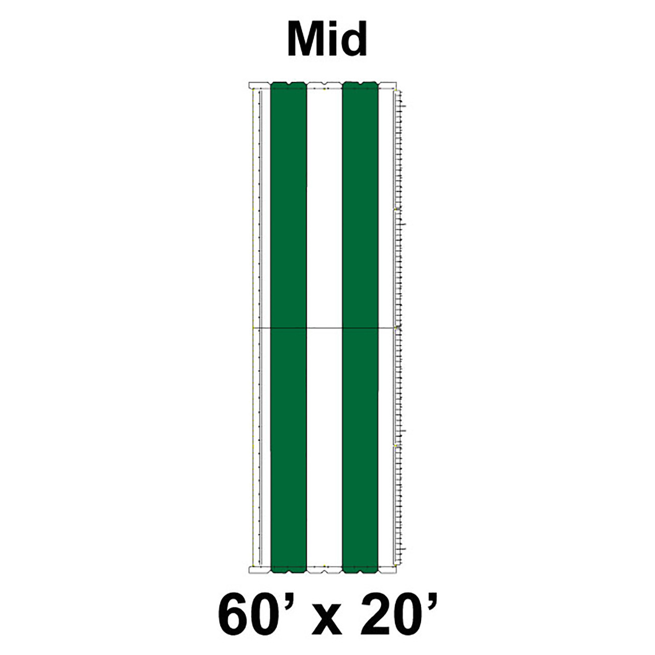 60' x 20' Classic Pole Tent Top, Mid Section