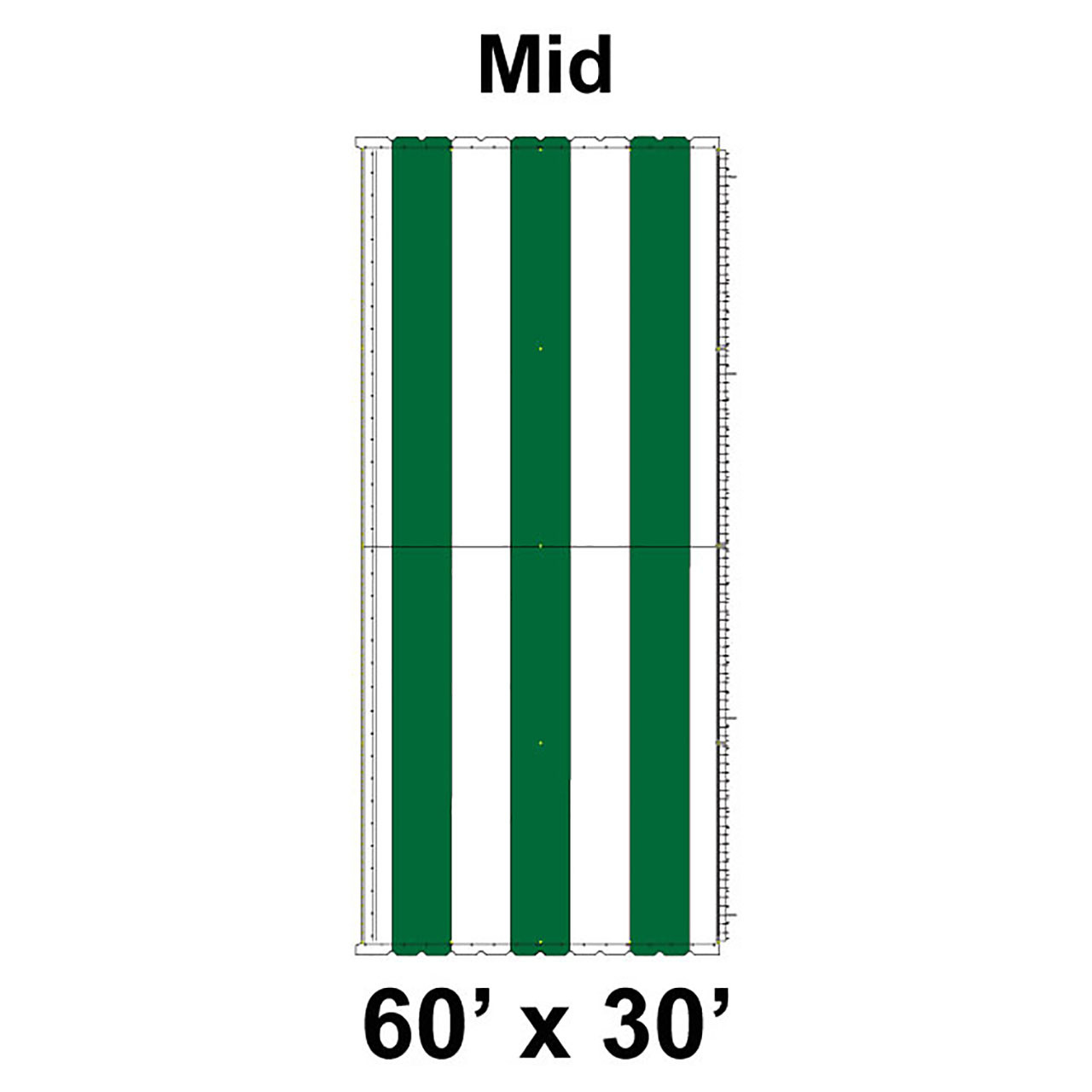 60' x 30' Classic Pole Tent Top, Mid Section