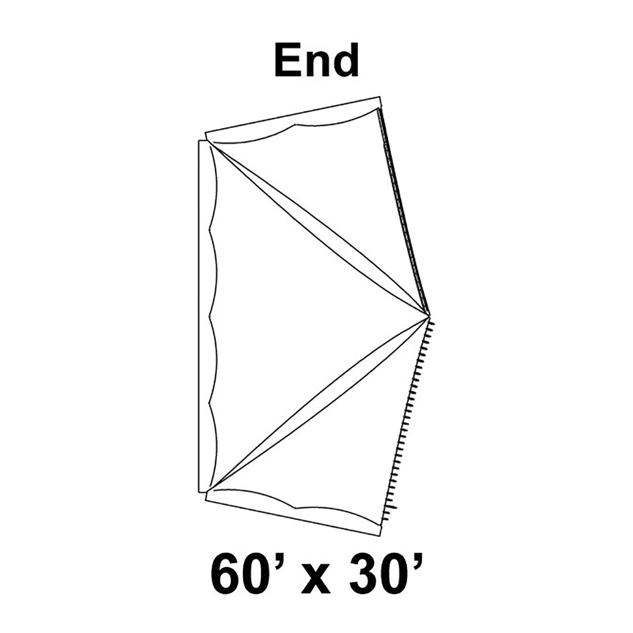 60' x 30' Premiere II Series High Peak Pole Tent Top, Ends