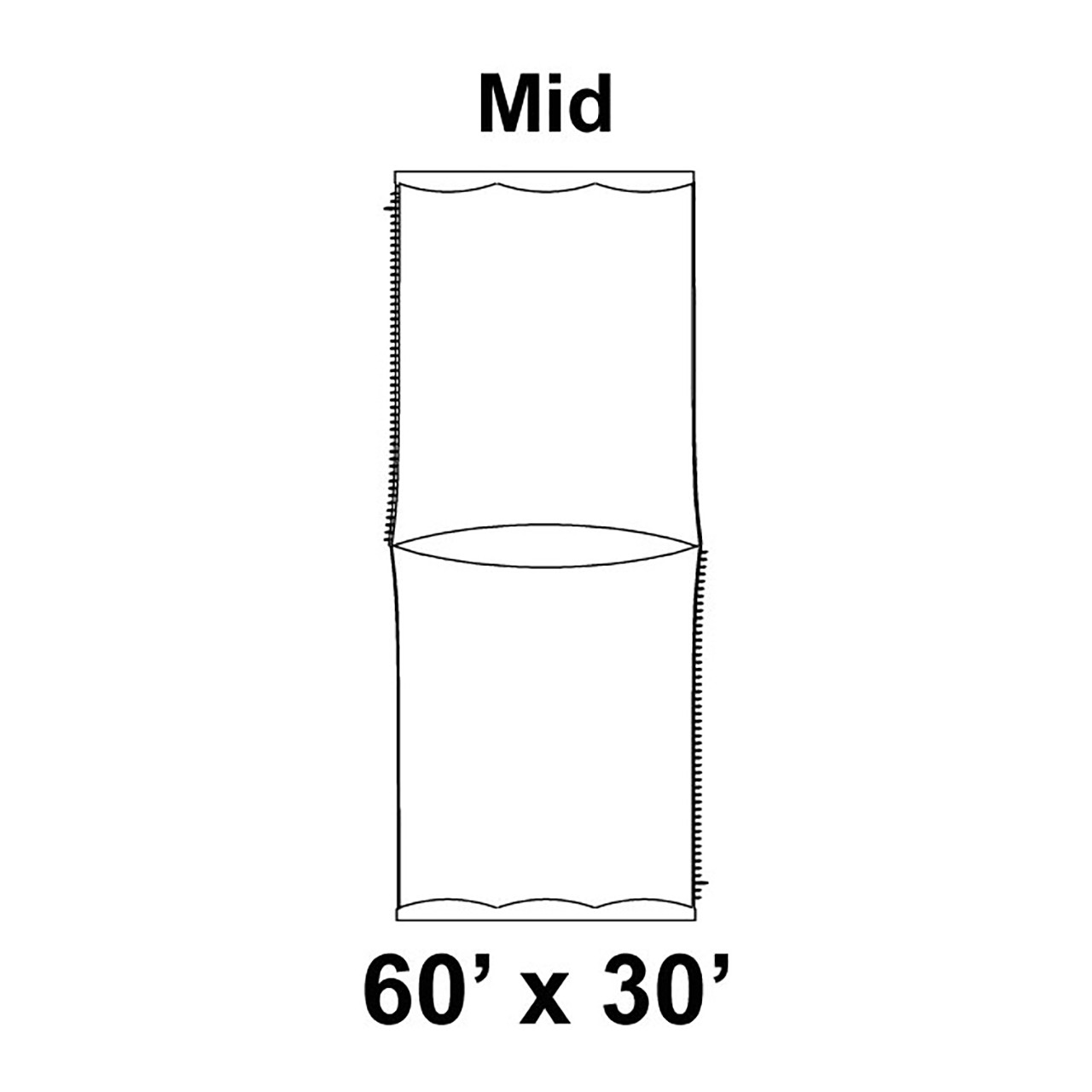 60' x 30' Premiere II Series High Peak Pole Tent Top, Mid Section