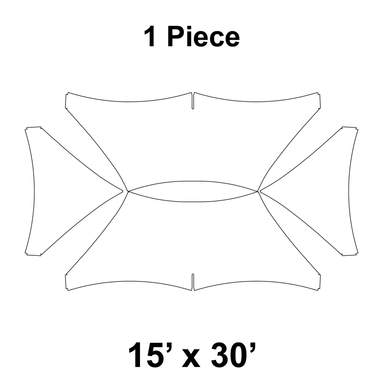 15' x 30' Pinnacle Series High Peak Frame Tent, 1 Piece, 16 oz. Ratchet Top Replacement