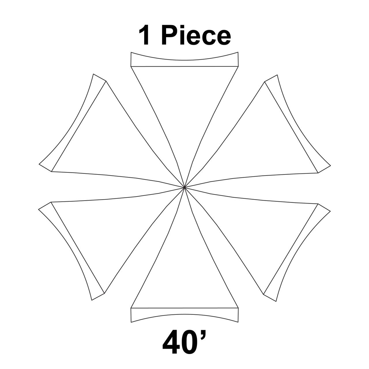 40' Pinnacle Series Hexagon High Peak Frame Tent , 1 Piece Top Only