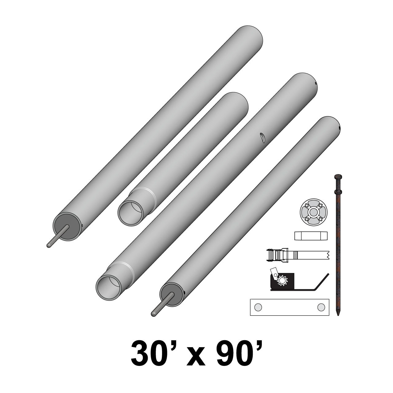 30' x 90' Premiere II Series High Peak Pole Kit