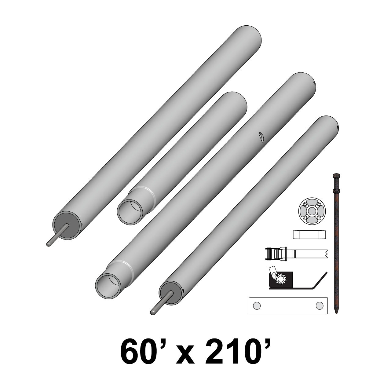 60' x 210' Premiere II Series High Peak Pole Kit